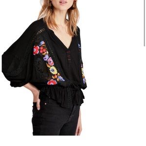 Free People Embroidered Top